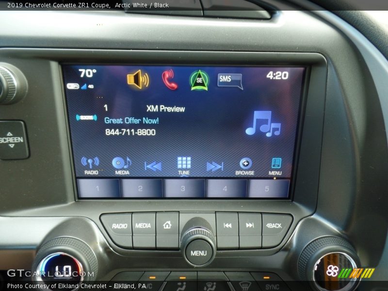 Controls of 2019 Corvette ZR1 Coupe