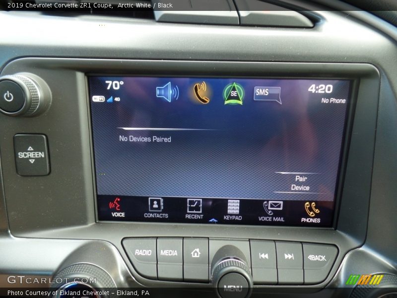 Controls of 2019 Corvette ZR1 Coupe