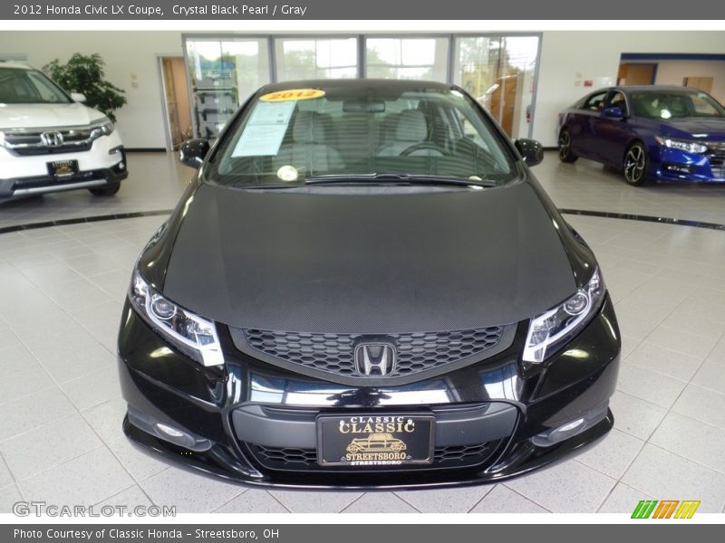 Crystal Black Pearl / Gray 2012 Honda Civic LX Coupe