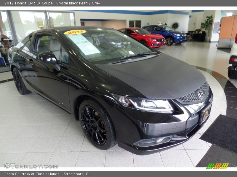 Crystal Black Pearl / Gray 2012 Honda Civic LX Coupe