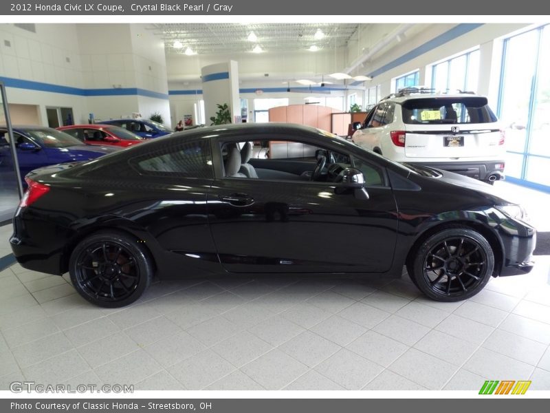 Crystal Black Pearl / Gray 2012 Honda Civic LX Coupe