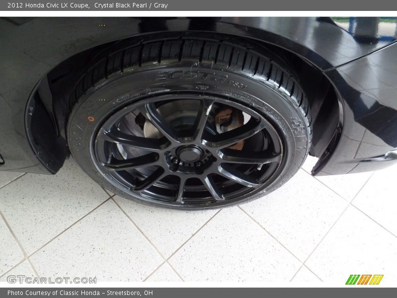 Crystal Black Pearl / Gray 2012 Honda Civic LX Coupe