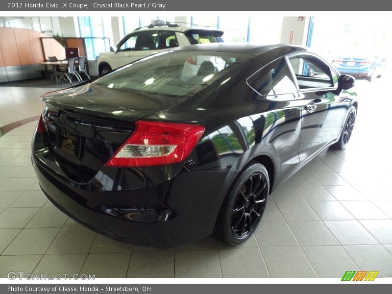 Crystal Black Pearl / Gray 2012 Honda Civic LX Coupe
