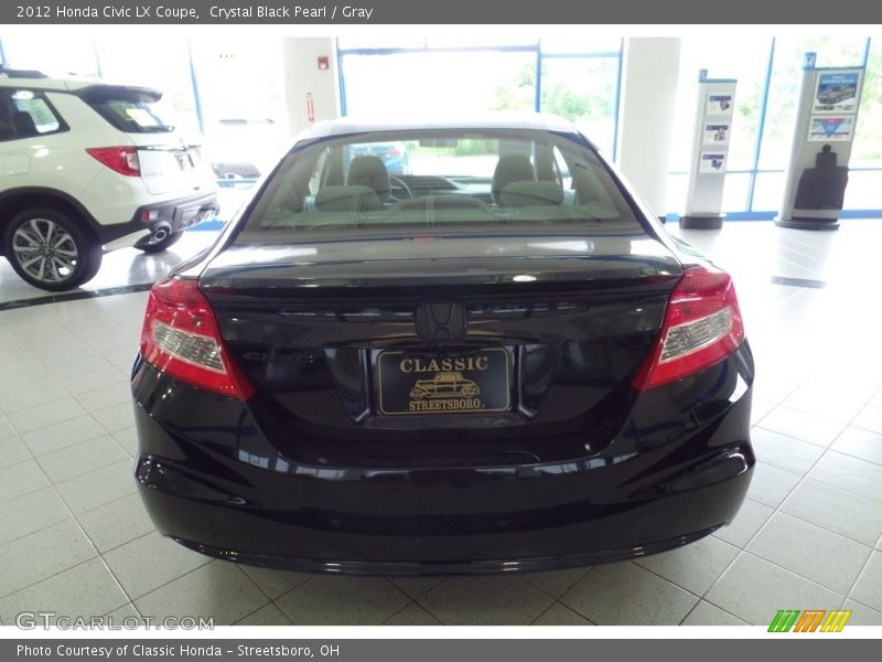 Crystal Black Pearl / Gray 2012 Honda Civic LX Coupe