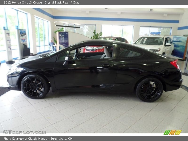 Crystal Black Pearl / Gray 2012 Honda Civic LX Coupe