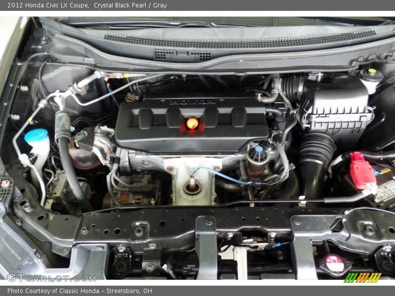 Crystal Black Pearl / Gray 2012 Honda Civic LX Coupe