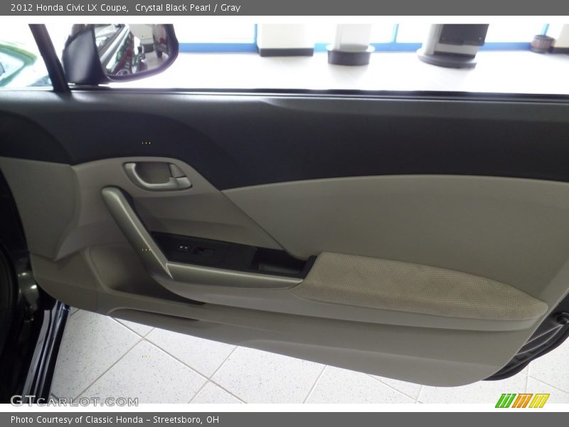Crystal Black Pearl / Gray 2012 Honda Civic LX Coupe
