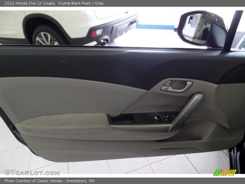 Crystal Black Pearl / Gray 2012 Honda Civic LX Coupe