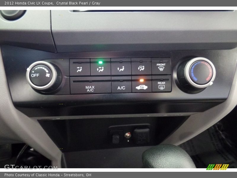 Crystal Black Pearl / Gray 2012 Honda Civic LX Coupe