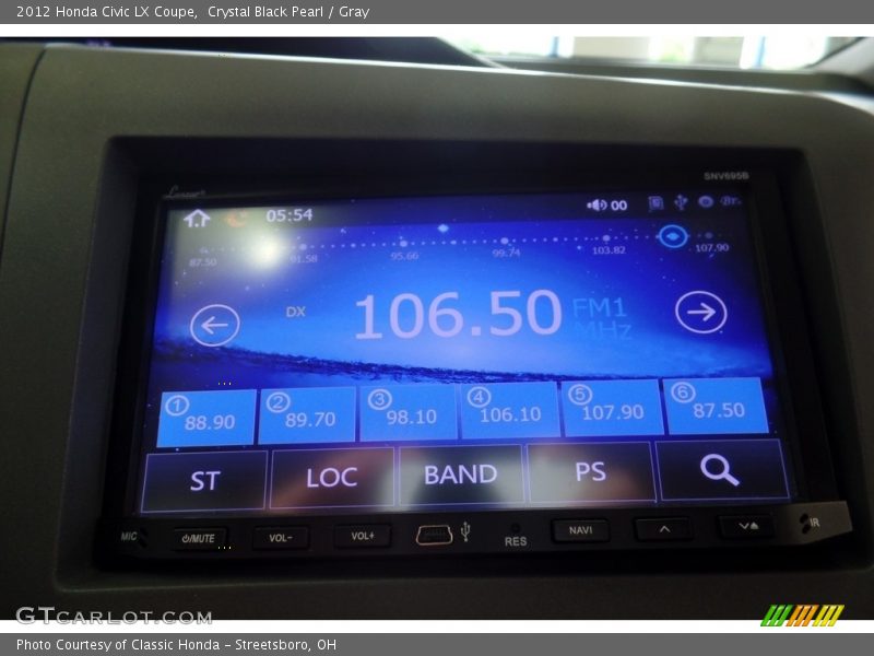 Crystal Black Pearl / Gray 2012 Honda Civic LX Coupe