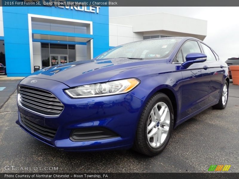 Deep Impact Blue Metallic / Charcoal Black 2016 Ford Fusion SE