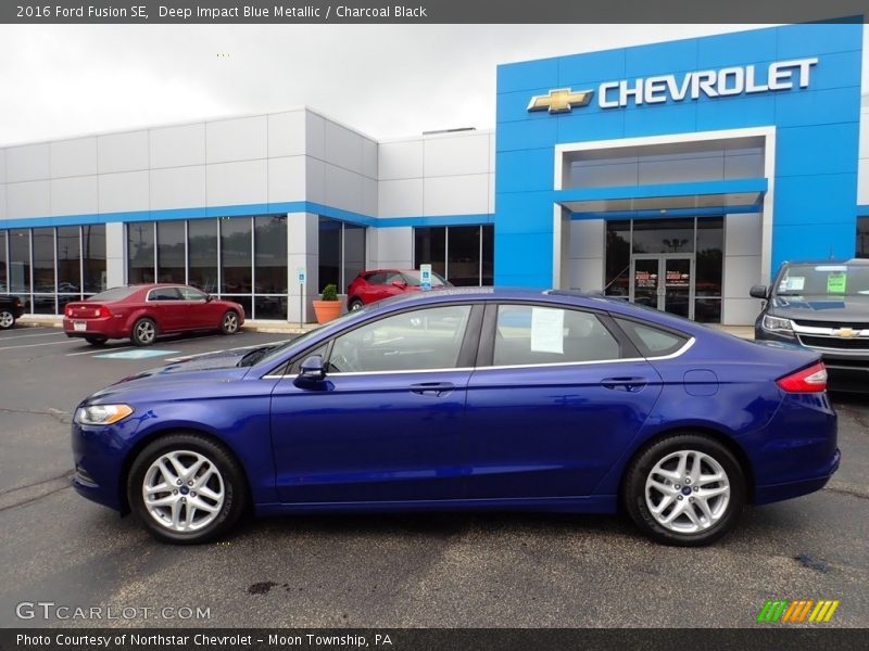 Deep Impact Blue Metallic / Charcoal Black 2016 Ford Fusion SE