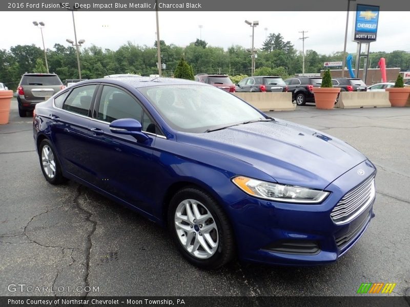 Deep Impact Blue Metallic / Charcoal Black 2016 Ford Fusion SE