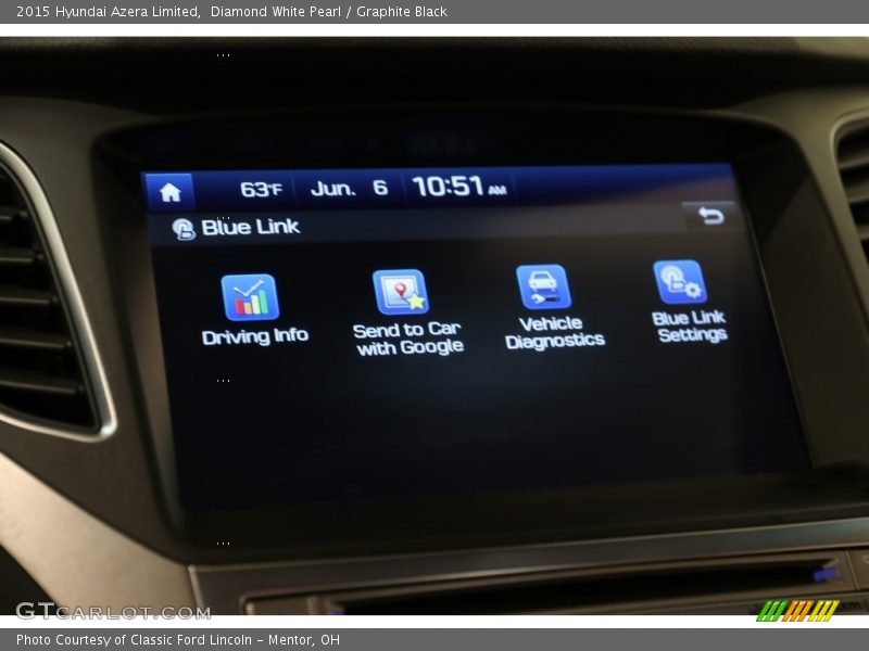 Diamond White Pearl / Graphite Black 2015 Hyundai Azera Limited