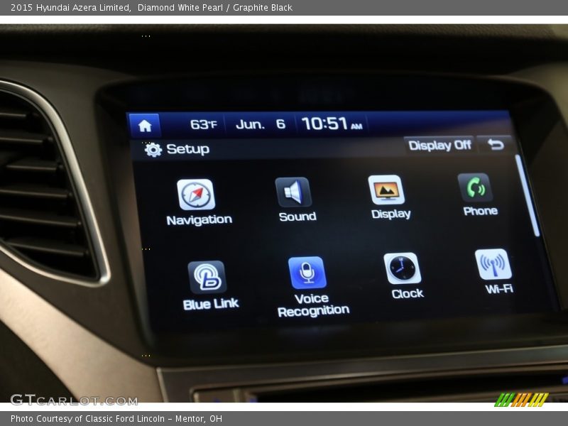 Diamond White Pearl / Graphite Black 2015 Hyundai Azera Limited