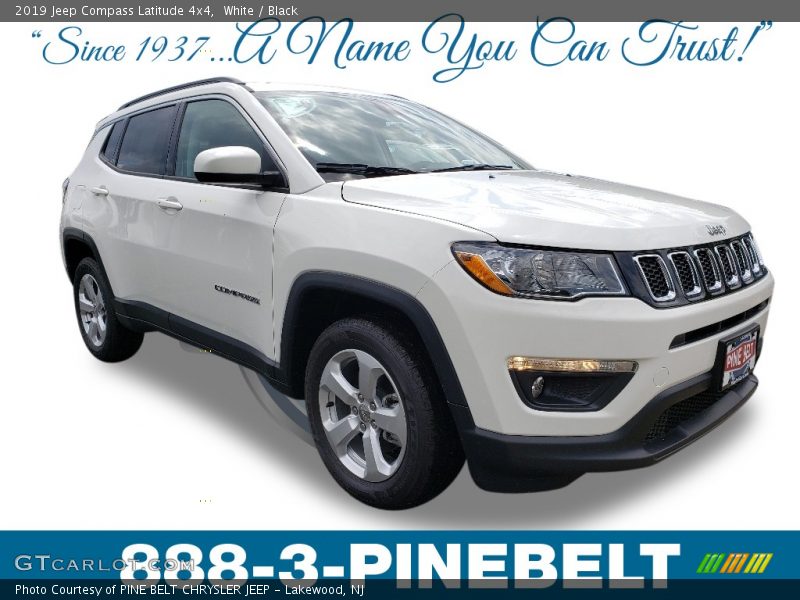 White / Black 2019 Jeep Compass Latitude 4x4