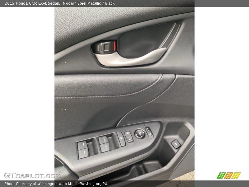 Modern Steel Metallic / Black 2019 Honda Civic EX-L Sedan