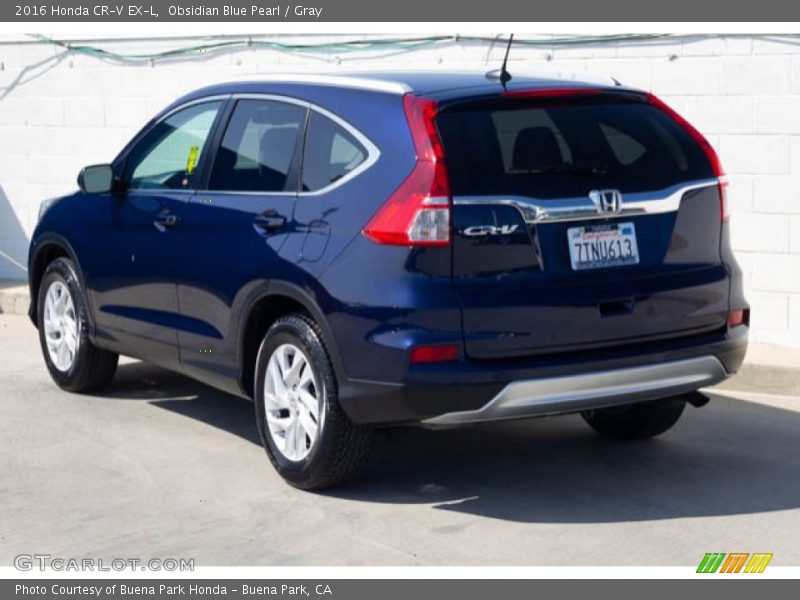 Obsidian Blue Pearl / Gray 2016 Honda CR-V EX-L