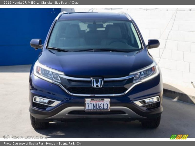 Obsidian Blue Pearl / Gray 2016 Honda CR-V EX-L