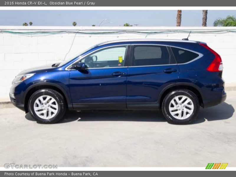 Obsidian Blue Pearl / Gray 2016 Honda CR-V EX-L
