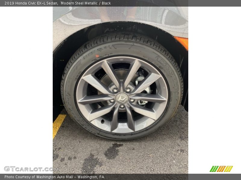 Modern Steel Metallic / Black 2019 Honda Civic EX-L Sedan