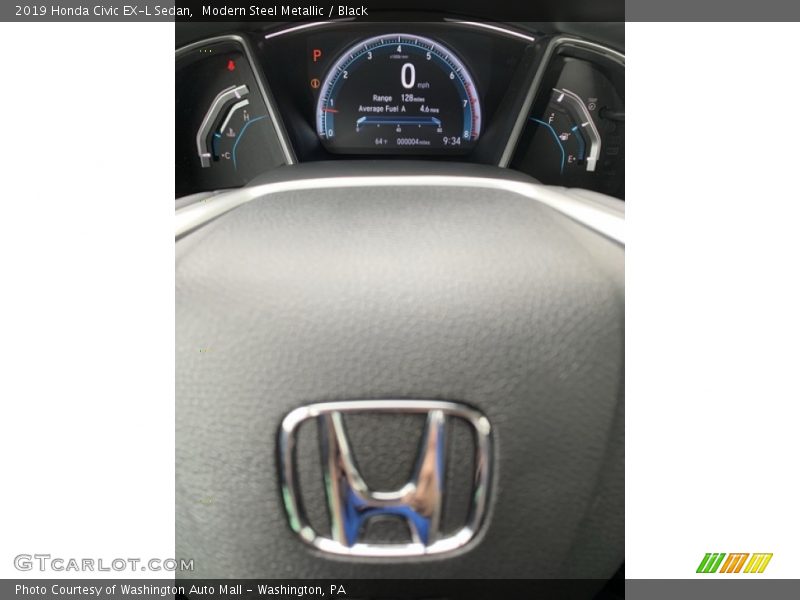 Modern Steel Metallic / Black 2019 Honda Civic EX-L Sedan