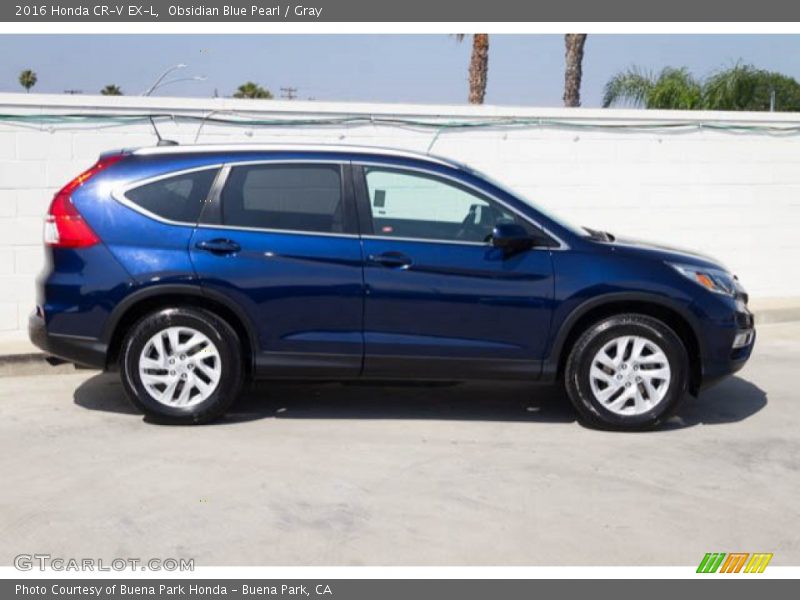 Obsidian Blue Pearl / Gray 2016 Honda CR-V EX-L