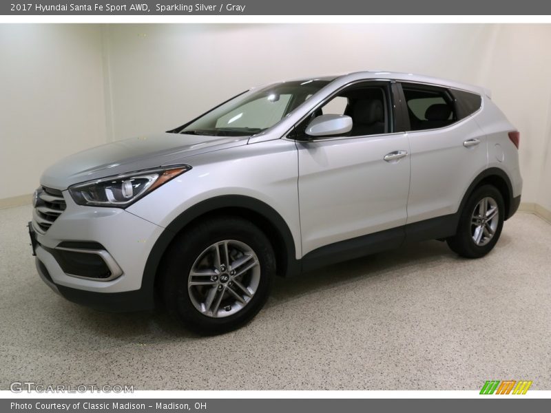 Sparkling Silver / Gray 2017 Hyundai Santa Fe Sport AWD