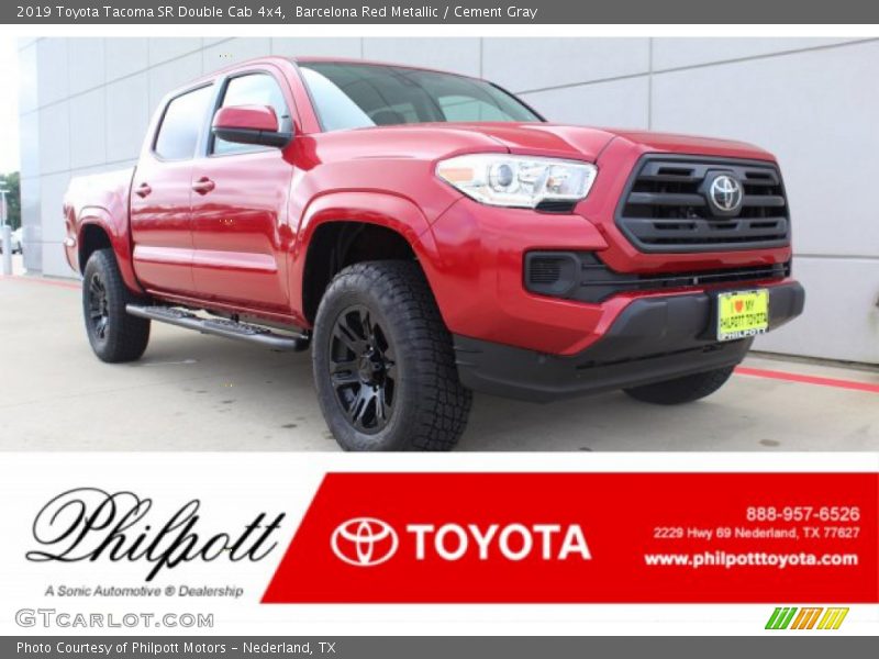 Barcelona Red Metallic / Cement Gray 2019 Toyota Tacoma SR Double Cab 4x4