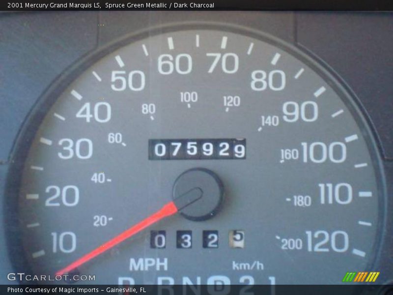 Spruce Green Metallic / Dark Charcoal 2001 Mercury Grand Marquis LS