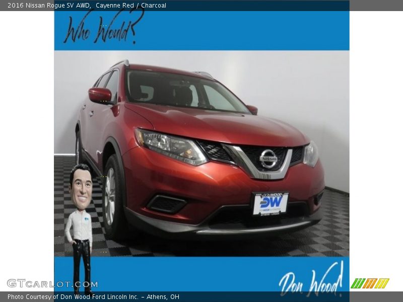 Cayenne Red / Charcoal 2016 Nissan Rogue SV AWD