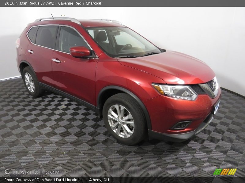 Cayenne Red / Charcoal 2016 Nissan Rogue SV AWD