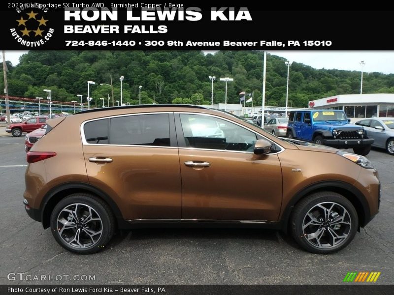 Burnished Copper / Beige 2020 Kia Sportage SX Turbo AWD