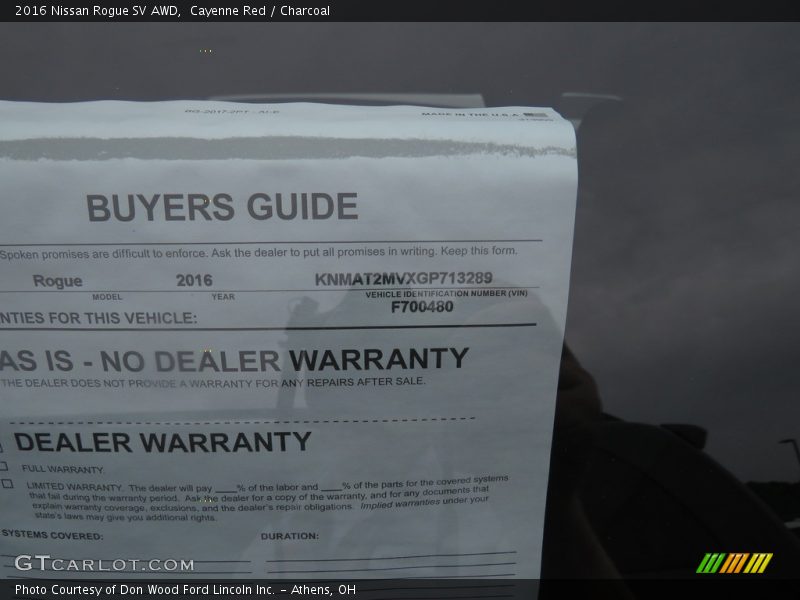Cayenne Red / Charcoal 2016 Nissan Rogue SV AWD