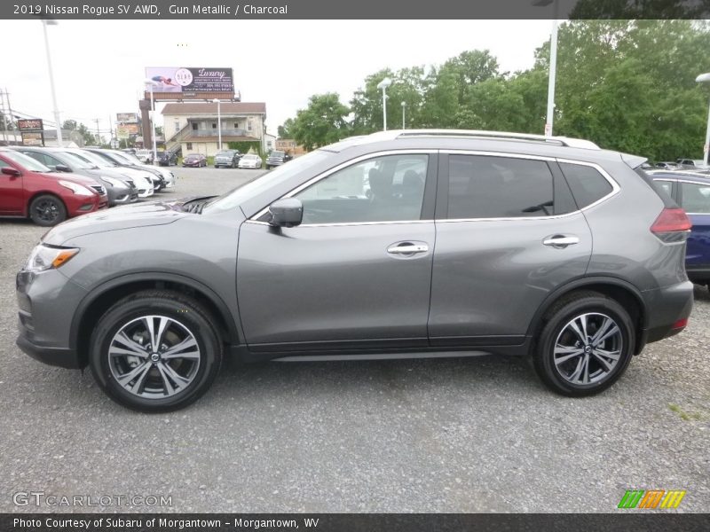 Gun Metallic / Charcoal 2019 Nissan Rogue SV AWD