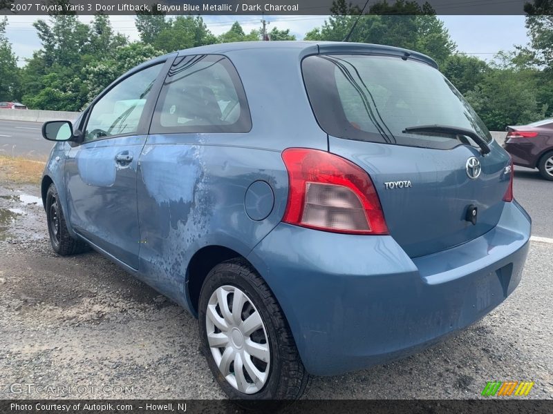 Bayou Blue Metallic / Dark Charcoal 2007 Toyota Yaris 3 Door Liftback