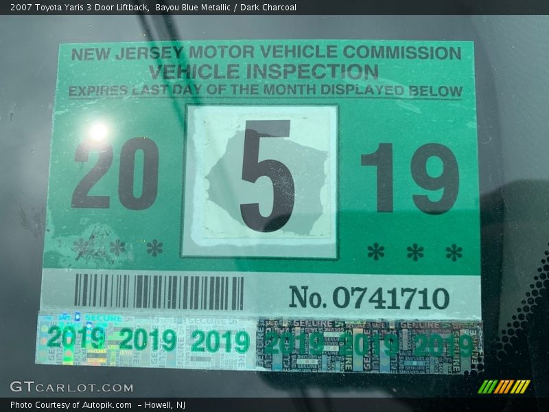 Bayou Blue Metallic / Dark Charcoal 2007 Toyota Yaris 3 Door Liftback