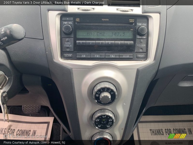 Bayou Blue Metallic / Dark Charcoal 2007 Toyota Yaris 3 Door Liftback