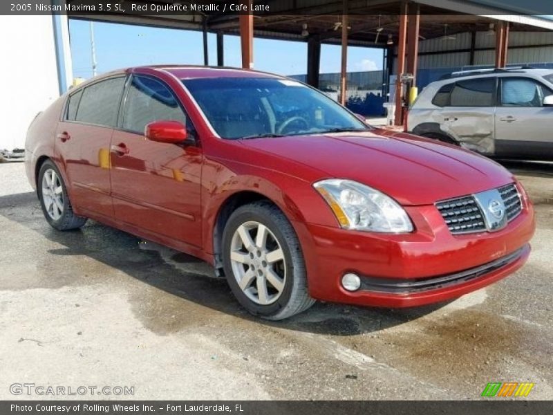 Red Opulence Metallic / Cafe Latte 2005 Nissan Maxima 3.5 SL