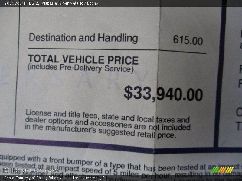 Alabaster Silver Metallic / Ebony 2006 Acura TL 3.2