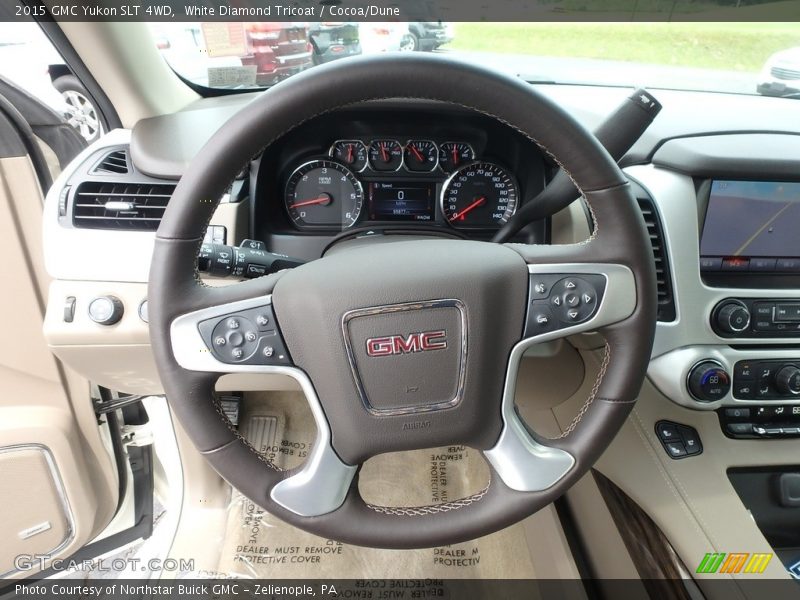 White Diamond Tricoat / Cocoa/Dune 2015 GMC Yukon SLT 4WD