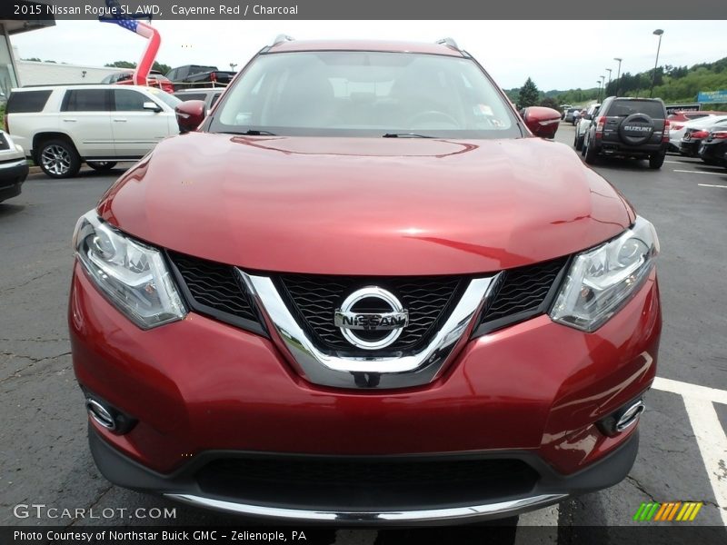 Cayenne Red / Charcoal 2015 Nissan Rogue SL AWD