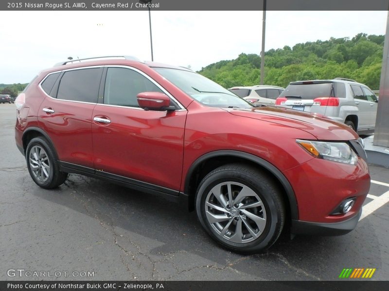 Cayenne Red / Charcoal 2015 Nissan Rogue SL AWD