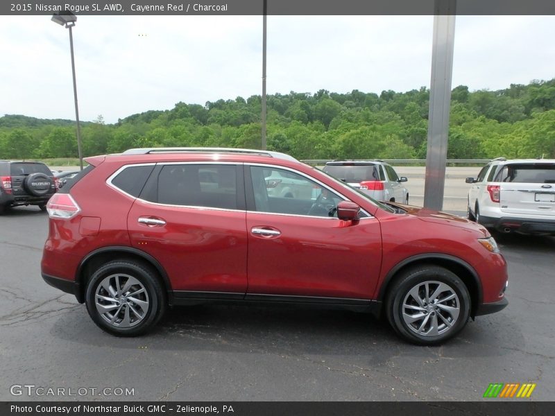 Cayenne Red / Charcoal 2015 Nissan Rogue SL AWD