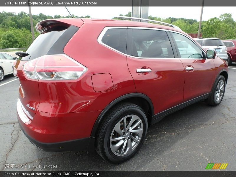 Cayenne Red / Charcoal 2015 Nissan Rogue SL AWD