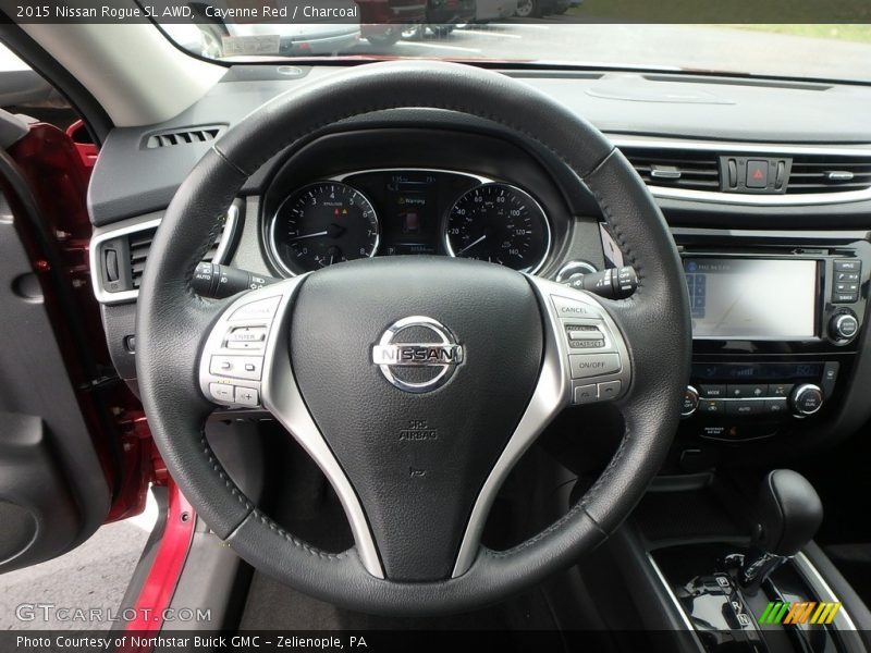 Cayenne Red / Charcoal 2015 Nissan Rogue SL AWD