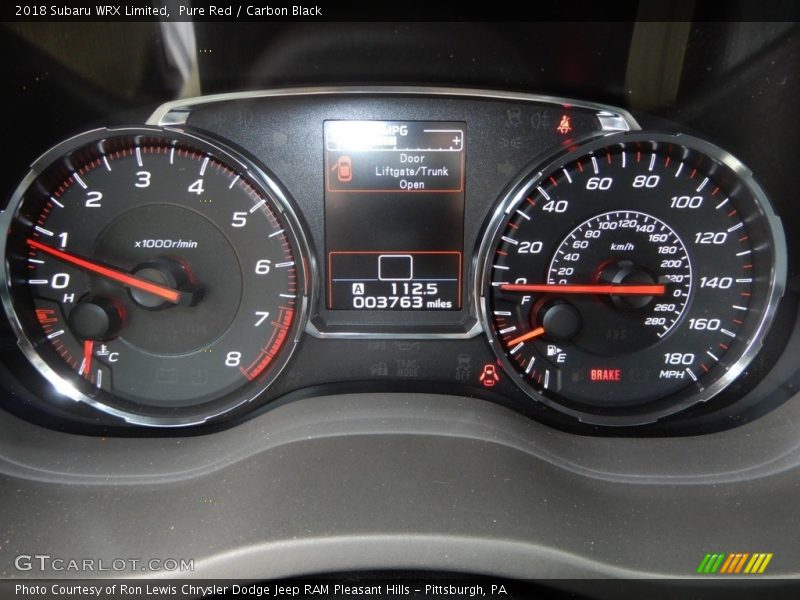  2018 WRX Limited Limited Gauges