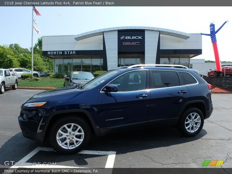 Patriot Blue Pearl / Black 2018 Jeep Cherokee Latitude Plus 4x4
