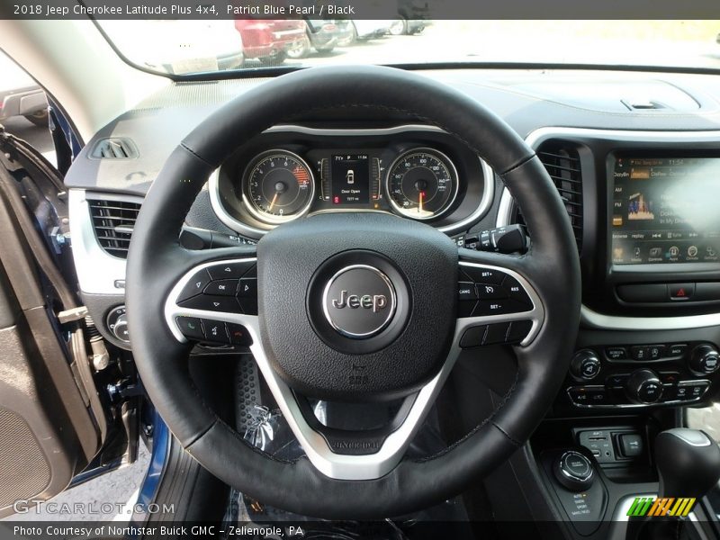 Patriot Blue Pearl / Black 2018 Jeep Cherokee Latitude Plus 4x4