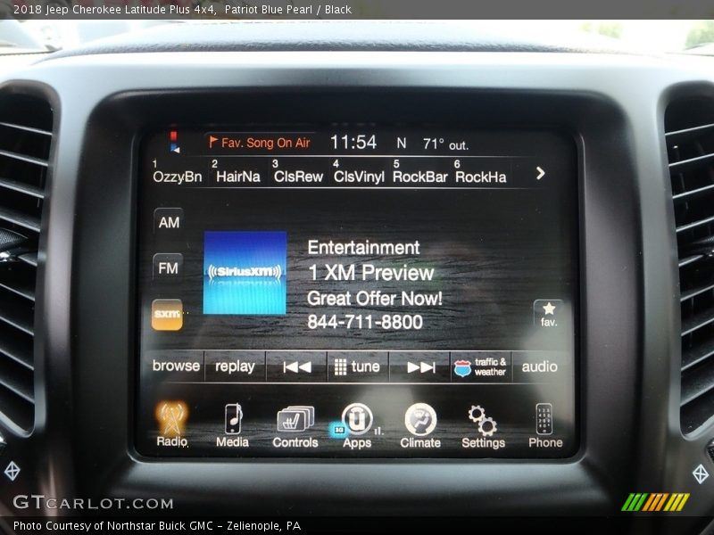 Patriot Blue Pearl / Black 2018 Jeep Cherokee Latitude Plus 4x4